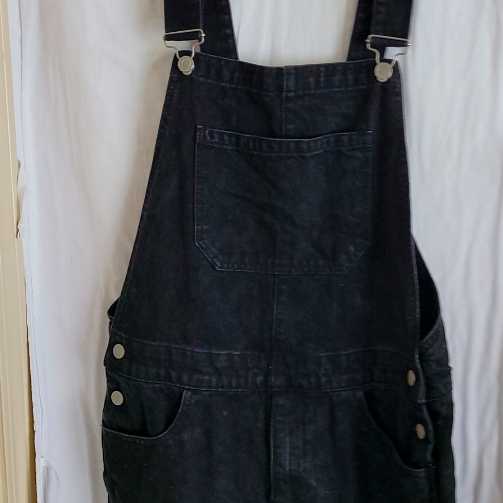 Black Denim Overalls